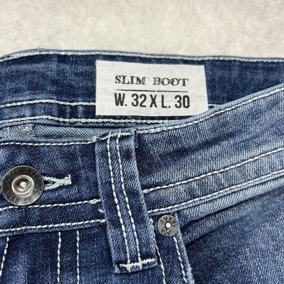 T.K. Axel Slim Boot Cut Stretch Blue Denim Jeans Mens 32x30 NEW - Picture 5 of 16